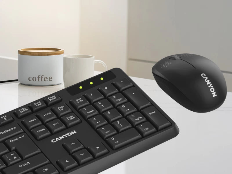 Canyon SET-W01 Keyboard+Mouse Wireless - Black