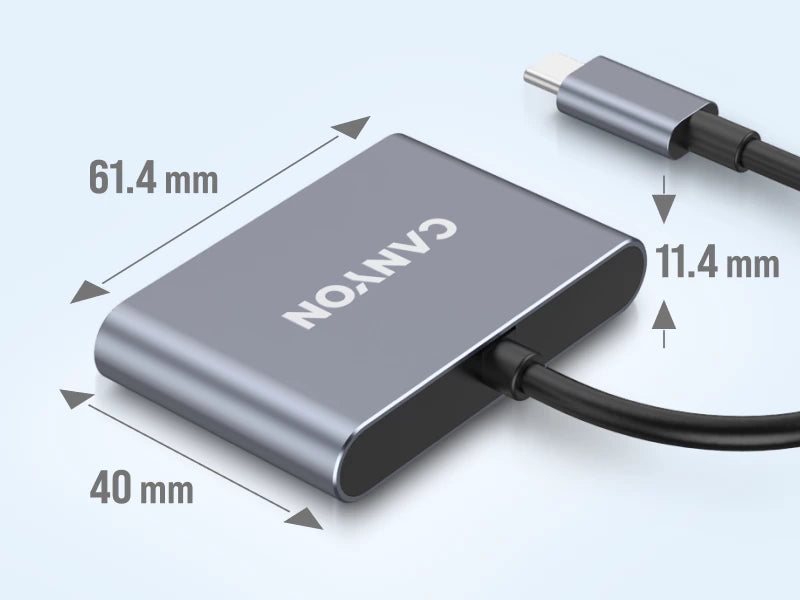 Canyon DS-3 3-in-1 USB-C Hub - Dark Grey