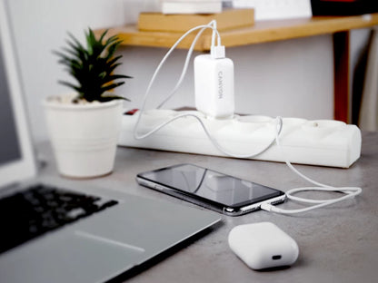 Canyon CU100ACC GaN 100W USB-C/USB-A Charger - White