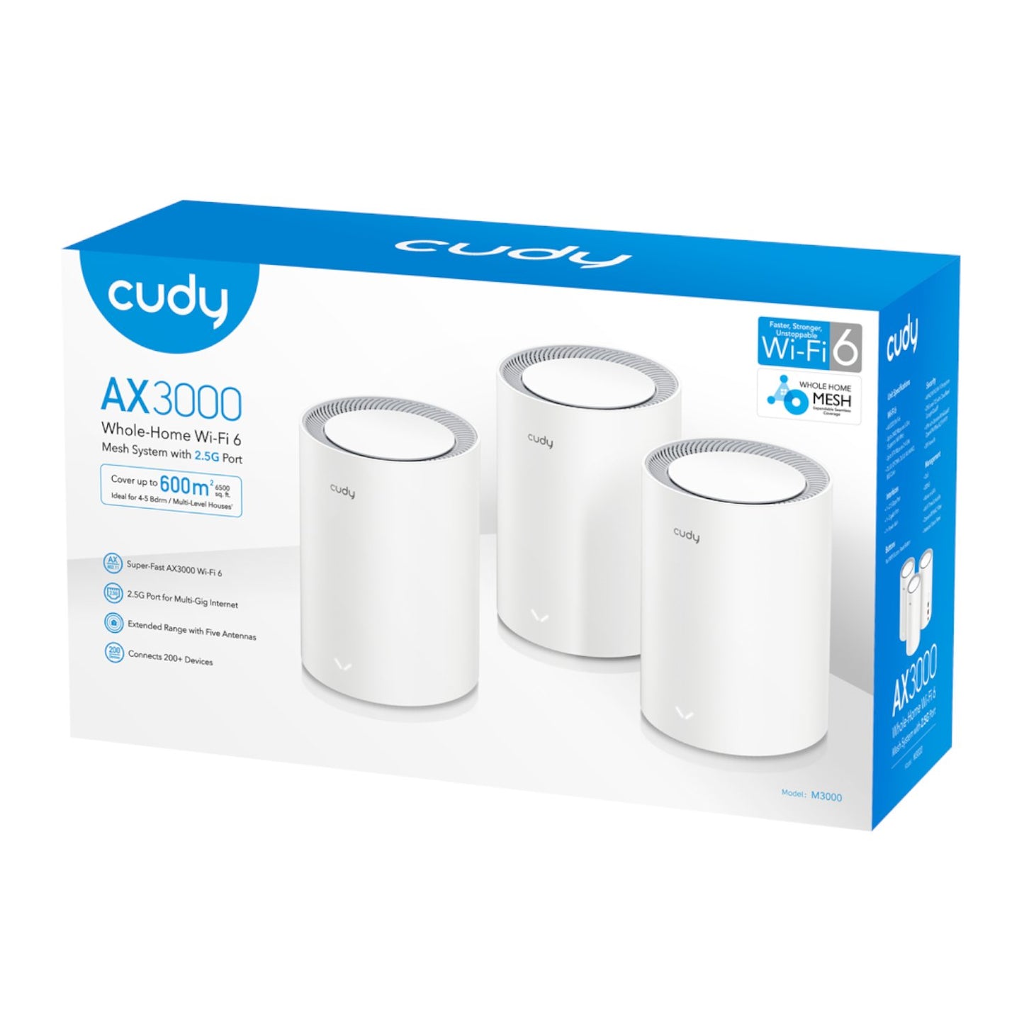 Cudy Dual Band WiFi 6 3000Mbps Multi-Gigabit Mesh 3-Pack | M3000 (3-Pack)