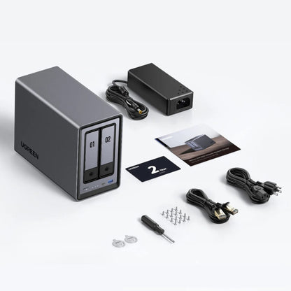 UGreen NASync DXP2800 2 Bay NAS with Seagate Ironwolf NAS 16TB SATA Hard Drive V2 Bundle (2x 8TB)