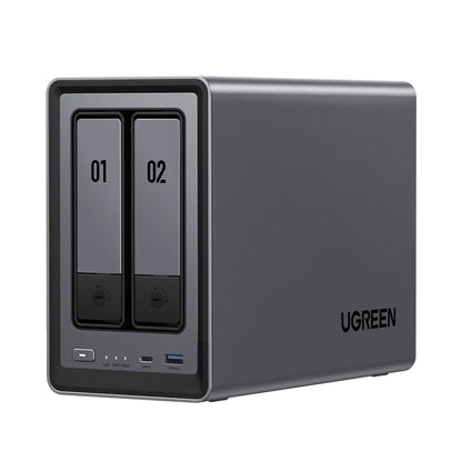 UGreen NASync DXP2800 2 Bay NAS with Seagate Ironwolf NAS 8TB SATA Hard Drive Bundle (2x 4TB)