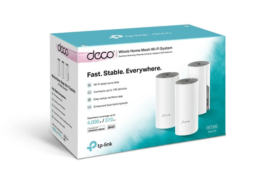 TP-Link AC1200 Whole Home Mesh Wi-Fi System - Deco E4 (3 Pack)