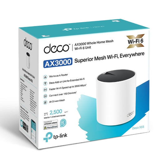 TP-Link AX3000 Whole Home Mesh WiFi 6 Unit - Deco X55