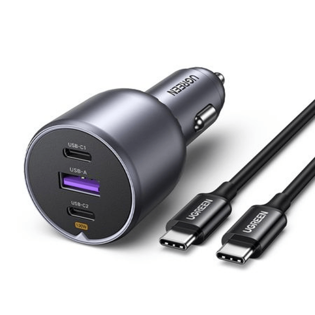 UGREEN 130W USB-C 3-port Car Charger