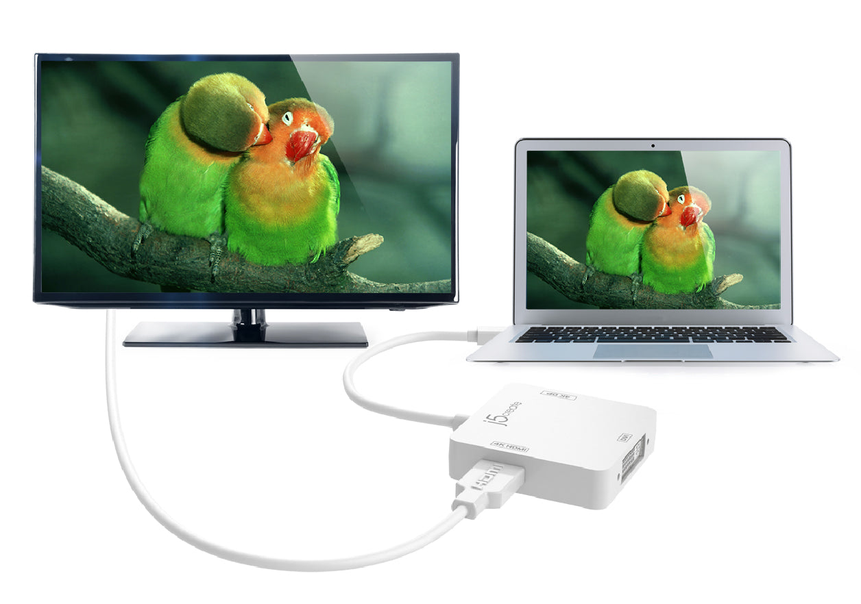 J5create mini DisplayPort to 4K DisplayPort/4K HDMI/DVI Adapter - JDA173