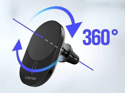 Canyon OnGrip 105 15W Qi2 Wireless Car Charger - Black