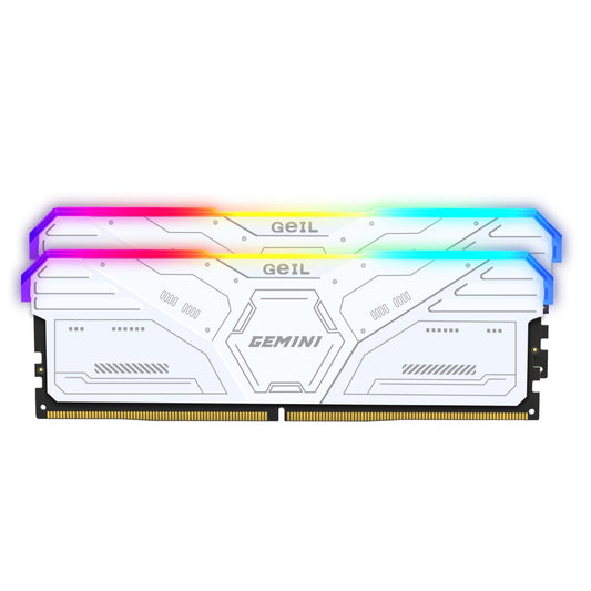 Geil Gemini RGB DDR5 White Desktop Memory – 64GB (2X32GB), 6000MHz