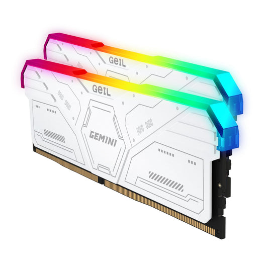 Geil Gemini RGB DDR5 White Desktop Memory – 64GB (2X32GB), 6000MHz