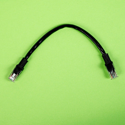 Black Gizzu Cat6 UTP Fly Lead Ethernet Network Cable - 0.2m