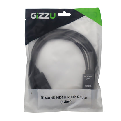 Gizzu 4K HDMI to DP Cable (1.8m) – Black