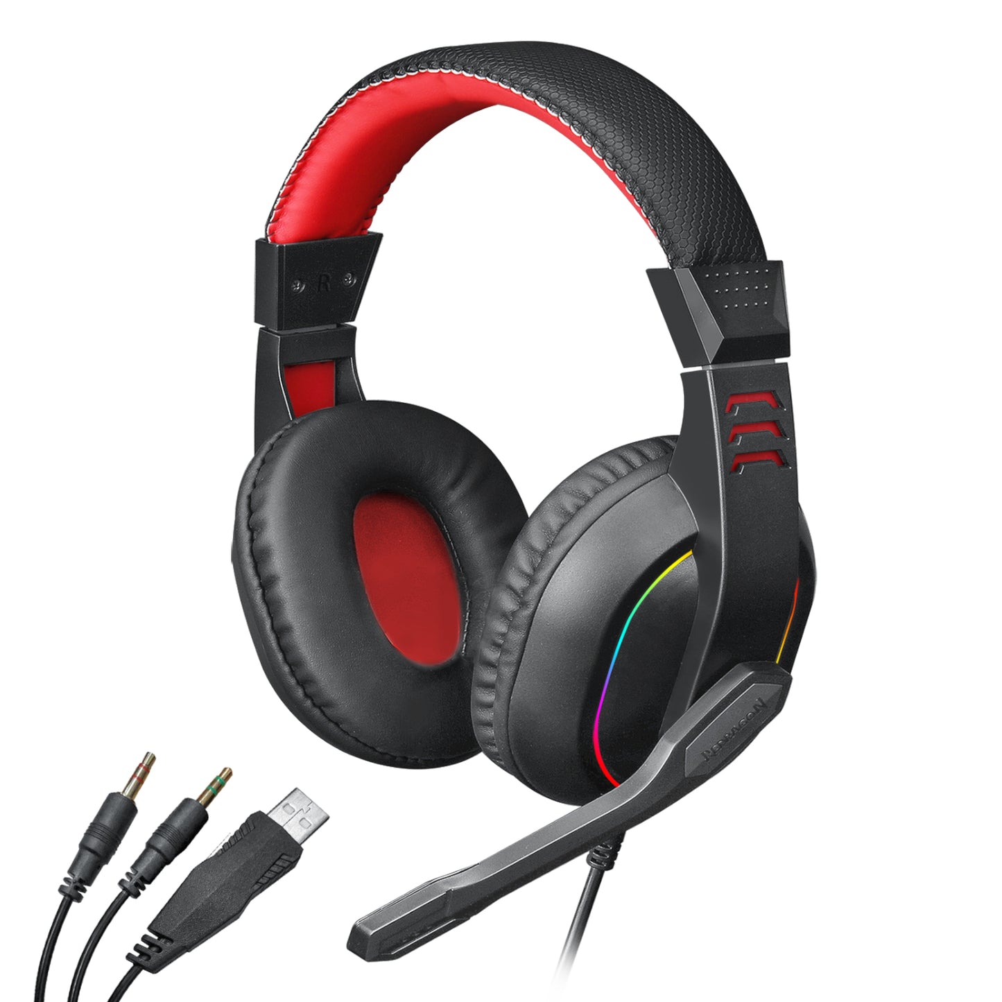 Redragon Over-Ear ARES Aux RGB Gaming Headset – Black
