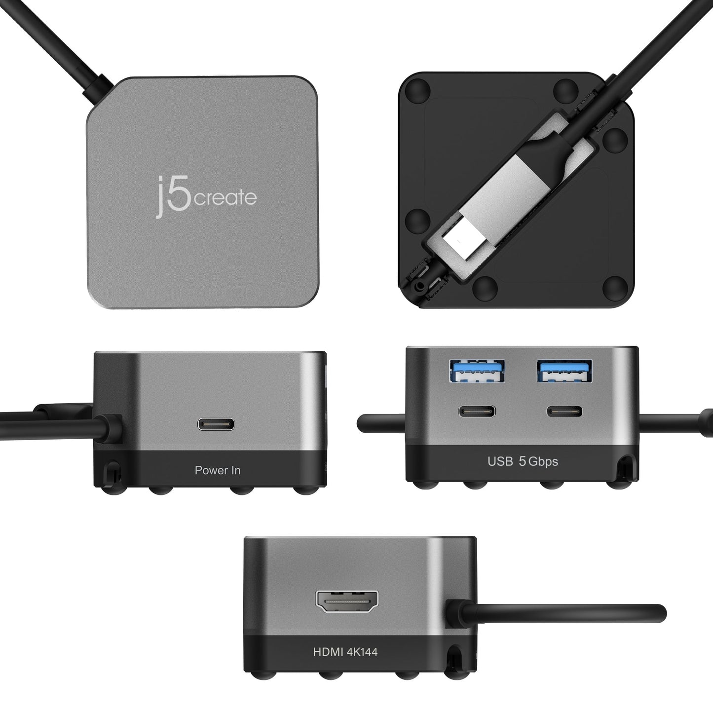 J5create Flexible Ports USB-C 4K144 HDMI Hub - Cube Plus 6 in 1 - JCD361