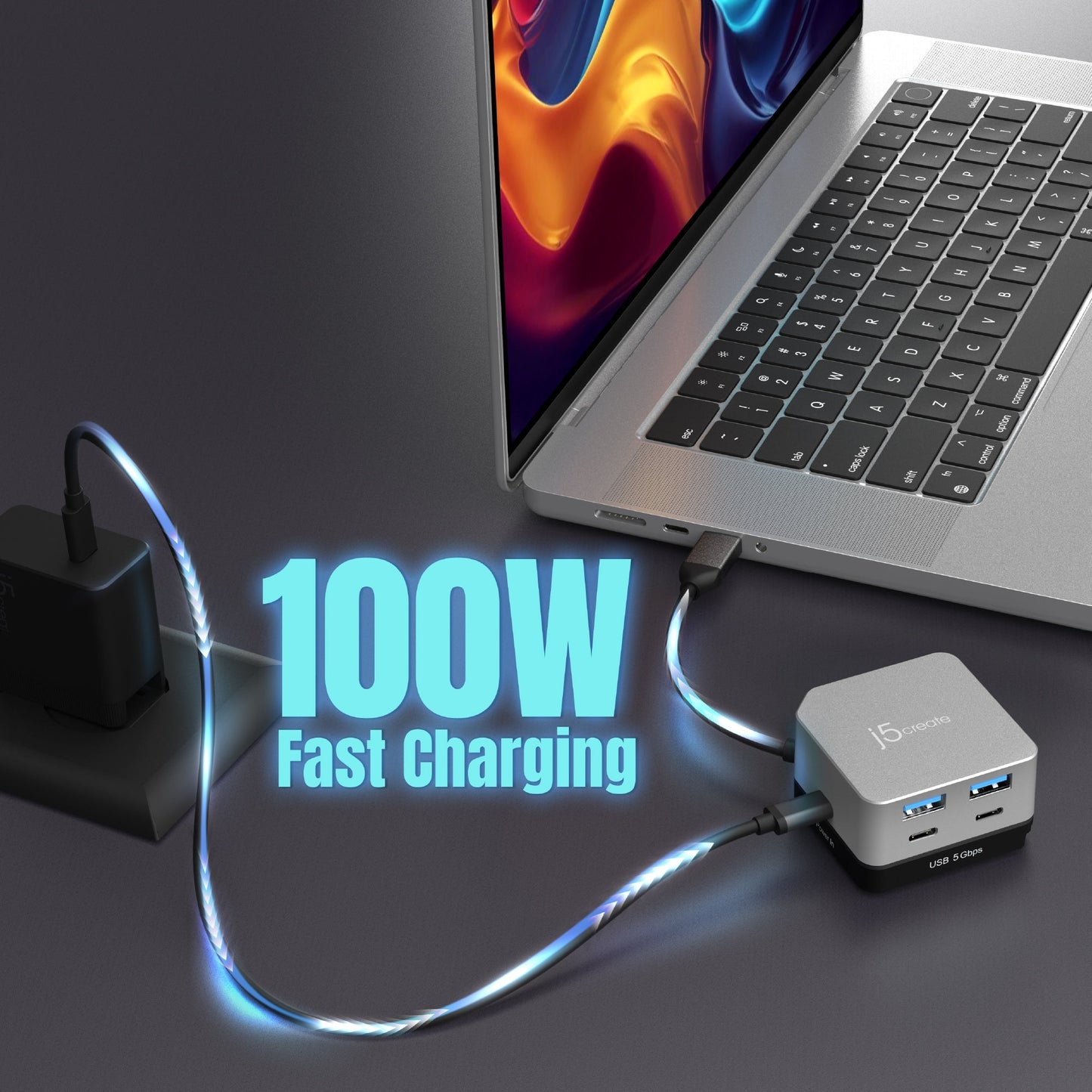 J5create Flexible Ports USB-C 4K144 HDMI Hub - Cube Plus 6 in 1 - JCD361