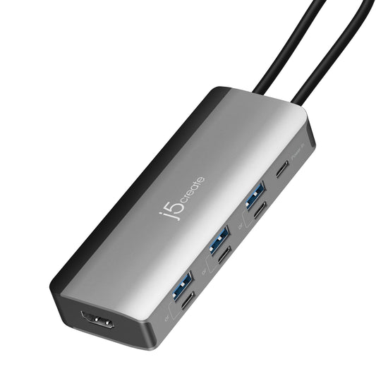 J5create Flexible Ports USB-C 4K144 HDMI Hub - Slim 8 in 1 - JCD362