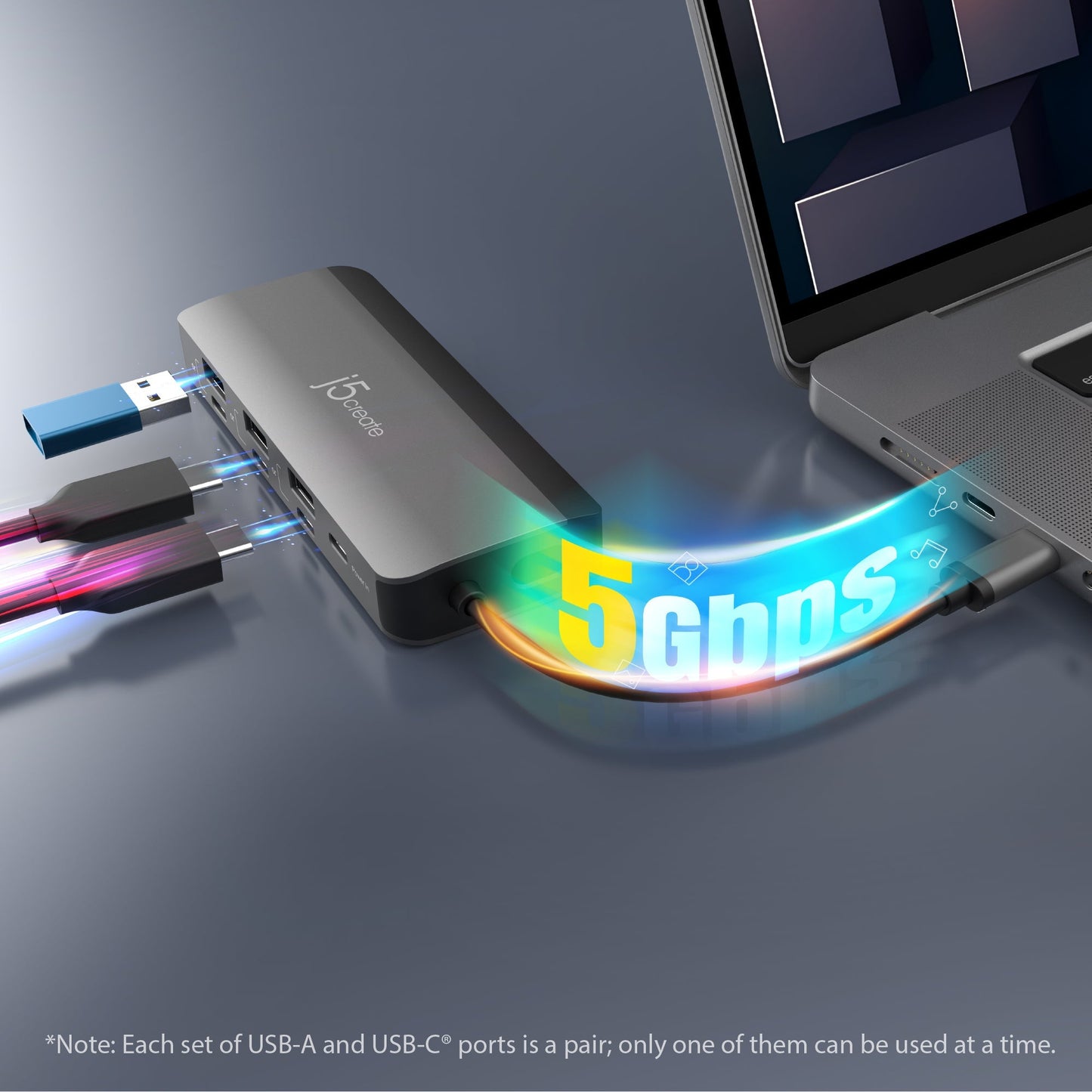 J5create Flexible Ports USB-C 4K144 HDMI Hub - Slim 8 in 1 - JCD362