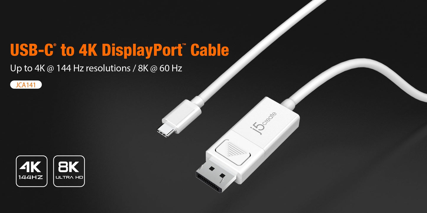 J5create USB Type-C to 4K DisplayPort Cable - JCA141