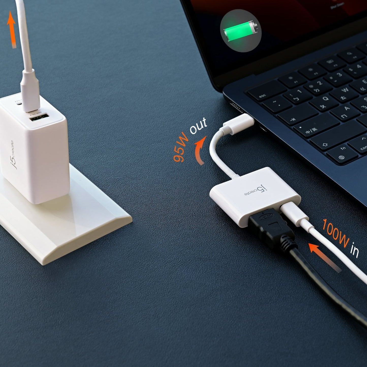 J5create USB-C to 4K HDMI Adapter with Power Delivery - JCA152