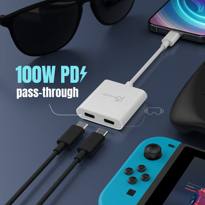 J5create USB-C to Dual USB-C with Video or Power Delivery - JCA164