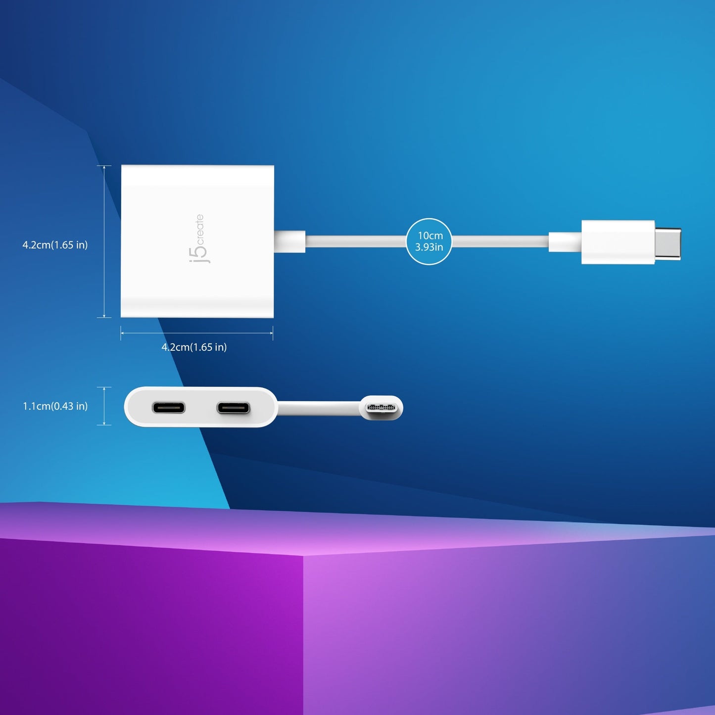 J5create USB-C to Dual USB-C with Video or Power Delivery - JCA164