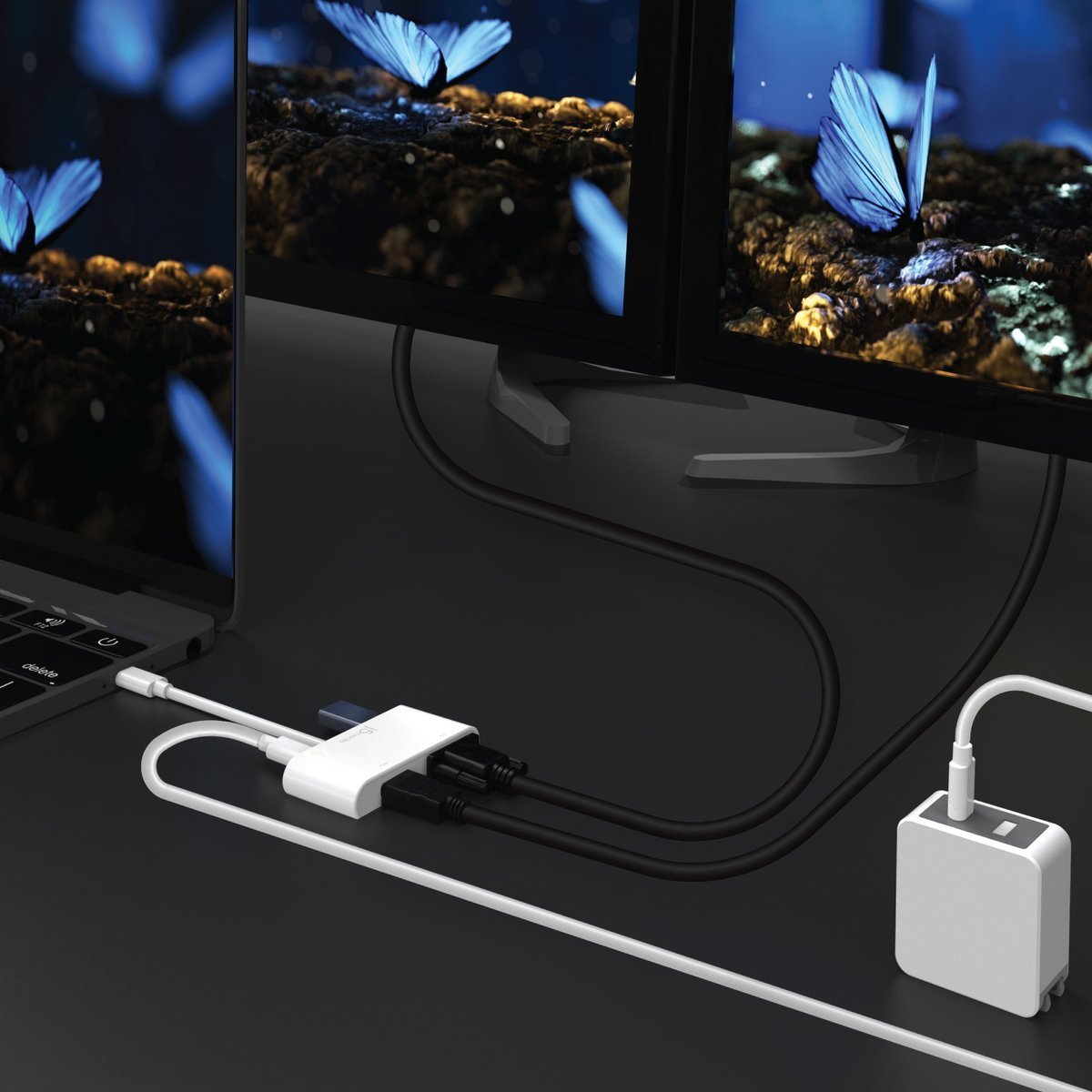 J5create USB-C to HDMI & VGA Adapter with USB 3.0/Power Delivery - JCA175