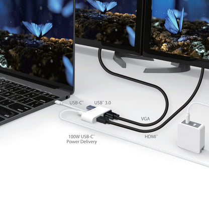J5create USB-C to HDMI & VGA Adapter with USB 3.0/Power Delivery - JCA175