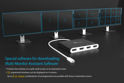 J5create USB-C to 4-Port HDMI Multi-Monitor Adapter - JCA366