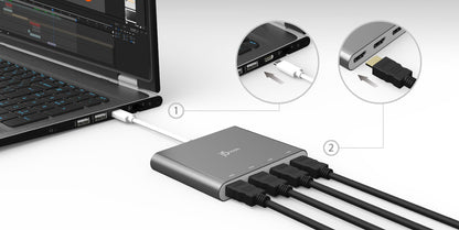 J5create USB-C to 4-Port HDMI Multi-Monitor Adapter - JCA366
