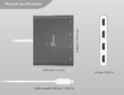 J5create USB-C to 4-Port HDMI Multi-Monitor Adapter - JCA366