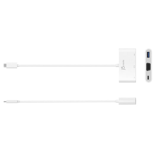 J5create USB-C to VGA & USB 3.0 with Power Delivery Adapter - JCA378