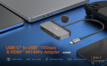 J5create USB-C® to USB 10Gbps & HDMI 4K144Hz Adapter - JCA399G