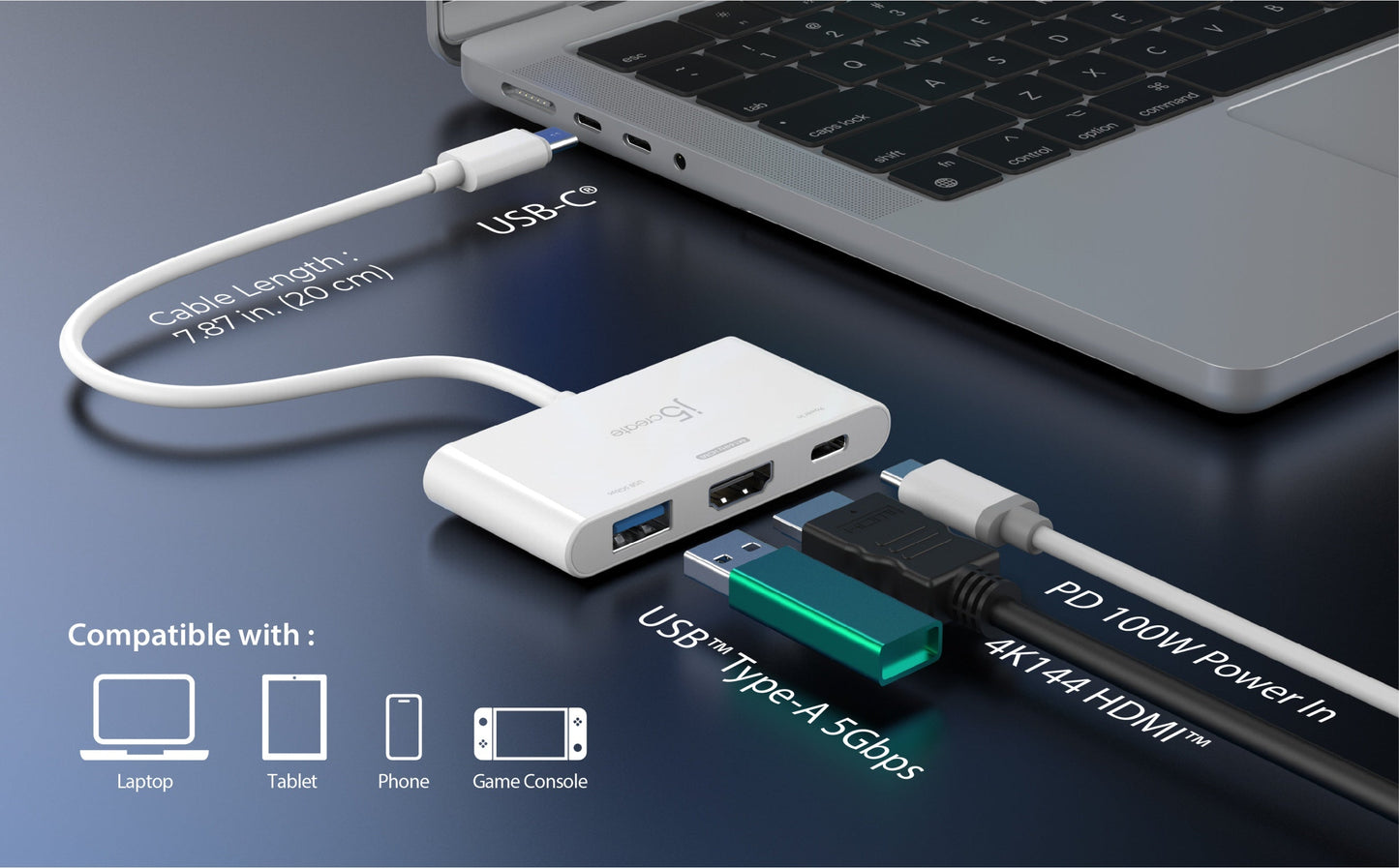 J5create USB-C to HDMI 4K144Hz & USB 3.2 with Power Delivery 100W - JCA399