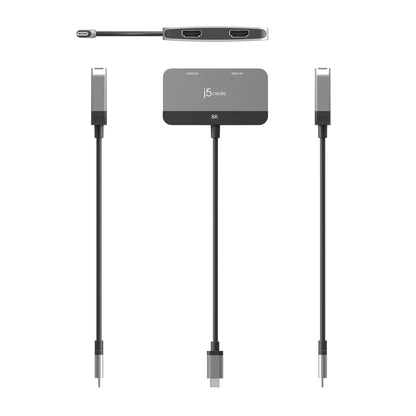 J5create 8K USB-C to Dual HDMI Display Adapter - JCA465