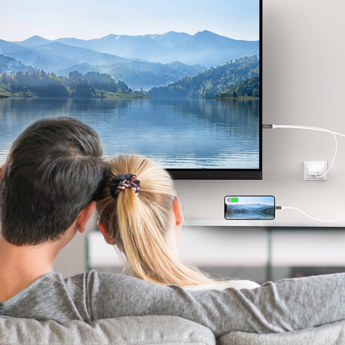 J5create USB-C to 4K HDMI Cable With USB Type-A 5V Pass-Through - JCC154G