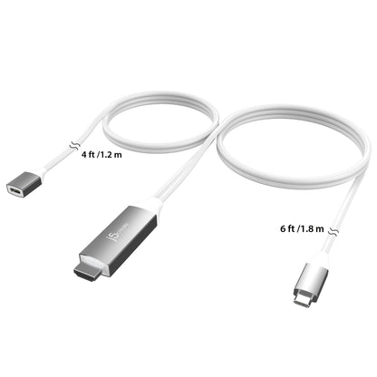 J5create USB-C to 4K HDMI Cable With PD100W Pass-Through - JCC155G