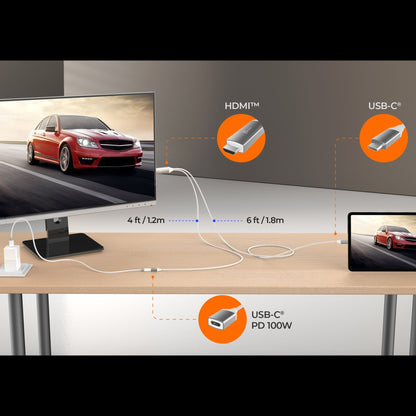 J5create USB-C to 4K HDMI Cable With PD100W Pass-Through - JCC155G