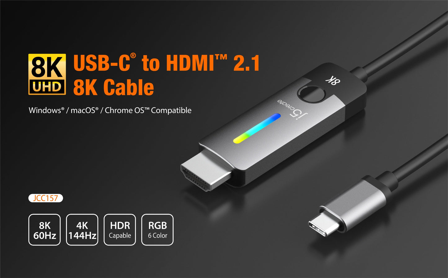 J5create USB-C to HDMI 2.1 8K Cable - JCC157