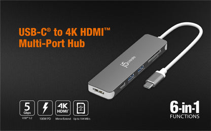 J5create USB-C to 4K HDMI Multi-Port Hub - JCD353