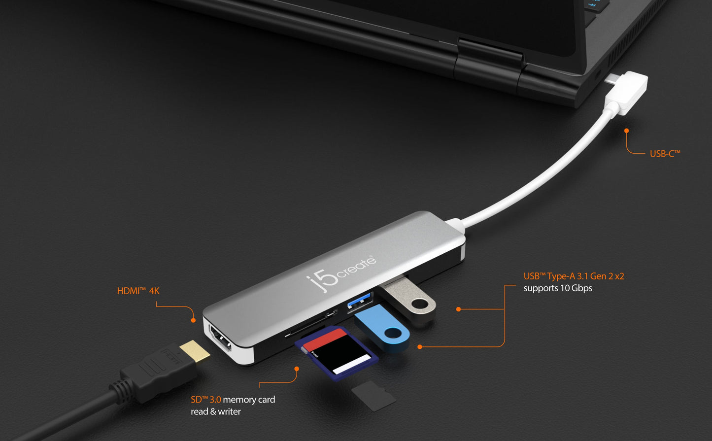 J5create USB-C 3.1 SuperSpeed+ Multi-Adapter - JCD372