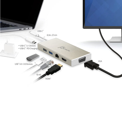 J5create USB-C Multiport Adapter with Power Delivery - JCD376