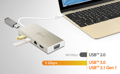 J5create USB-C Multiport Adapter with Power Delivery - JCD376