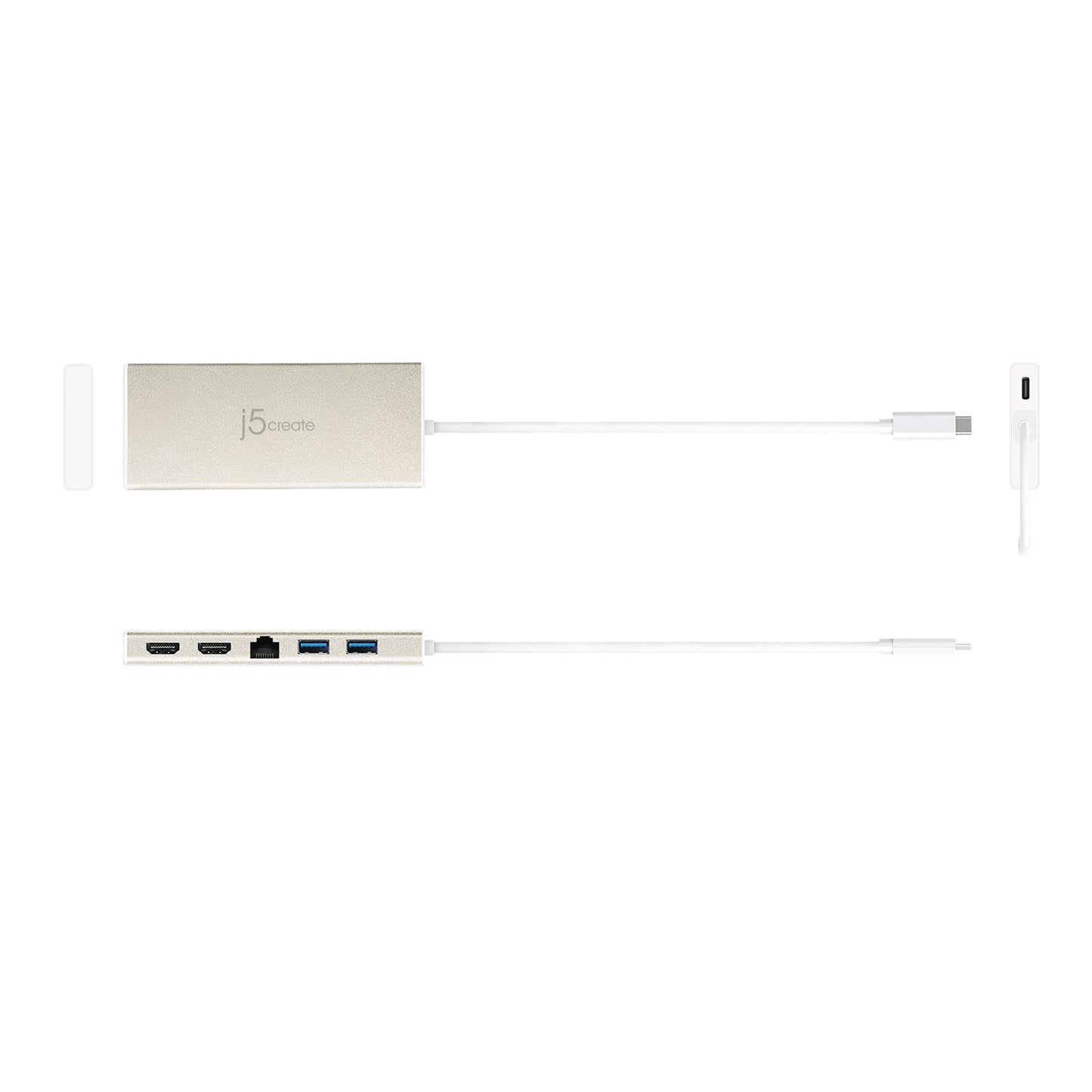 J5create USB Type-C Dual HDMI Mini Dock-Ethernet/ USB 3.1 HUB / PD2.0 - JCD381