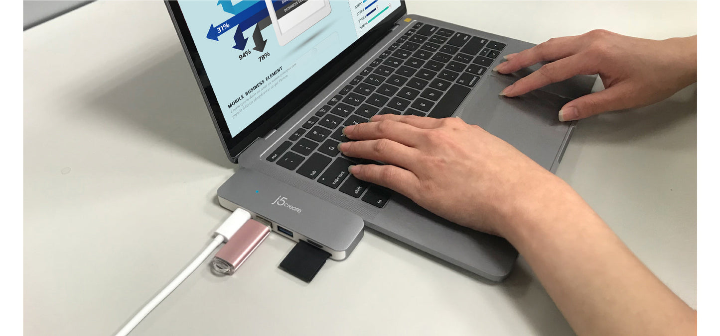 J5create USB-C ULTRADRIVE MINIDOCK 6-in-1 functions - JCD388