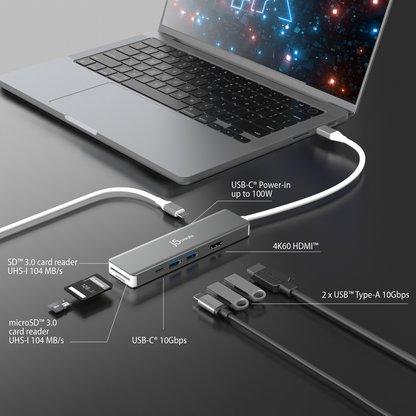J5create 4K60 Elite USB-C 10Gbps Multi-Adapter - JCD390