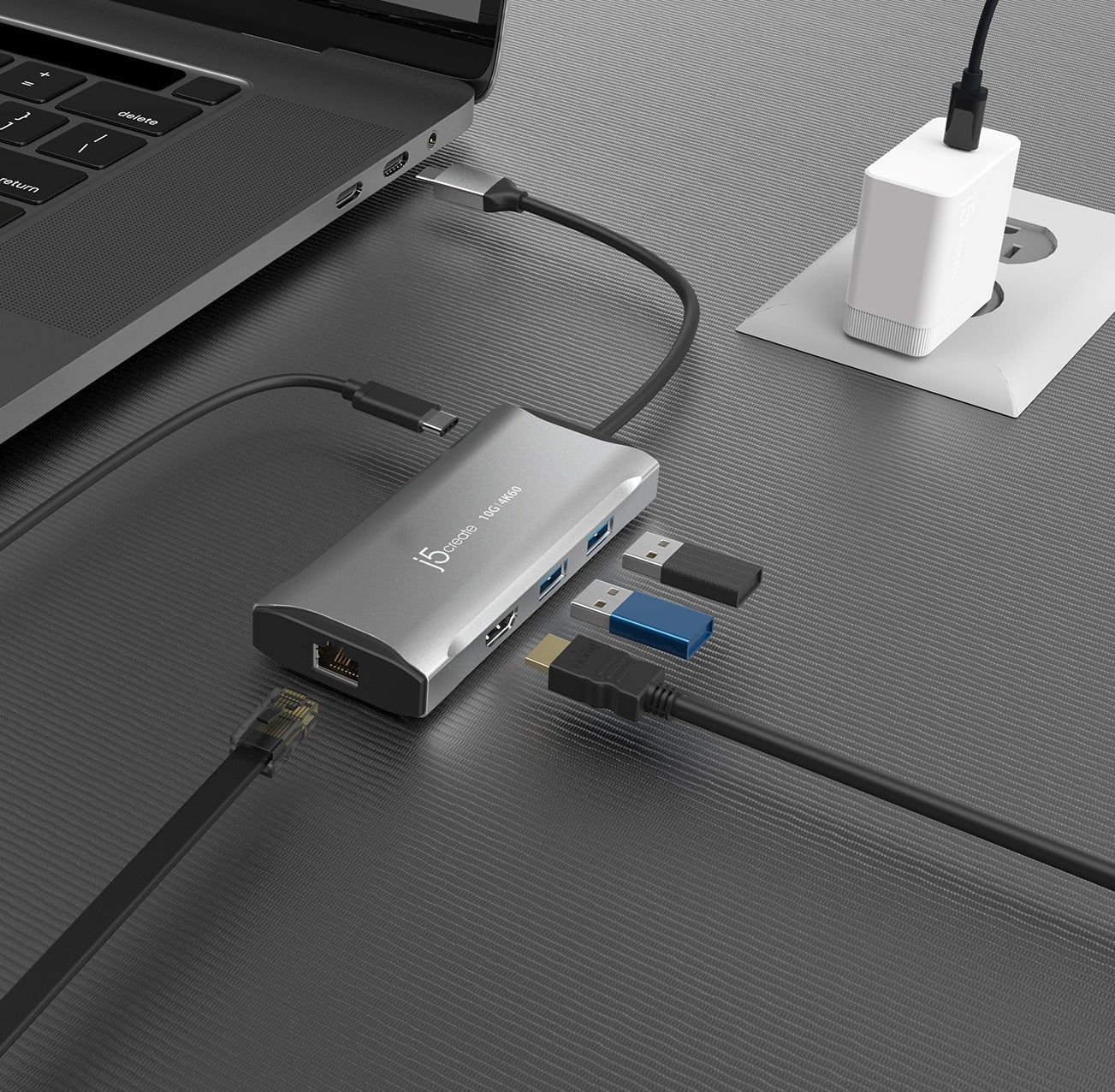 J5create 4K60 Elite USB-C 10Gbps Travel Dock - JCD392