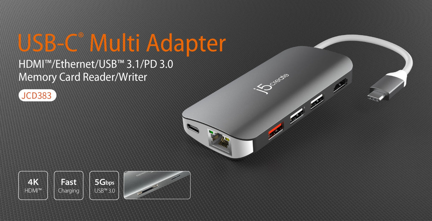 J5create Multi Adapter (9 Functions in 1) - JCD383