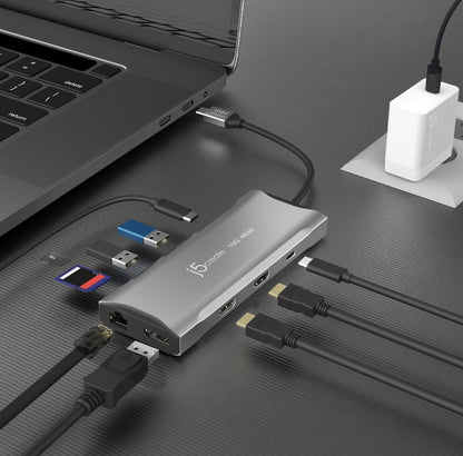 J5create 4K60 Elite USB-C Triple-Monitor 10Gbps Mini Dock - JCD397