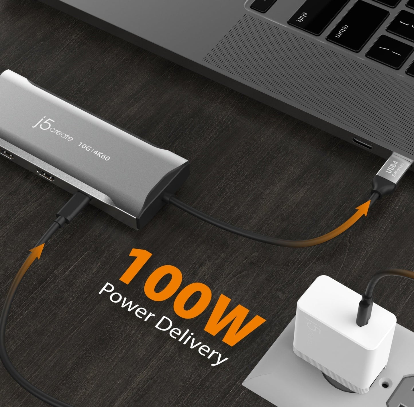 J5create 4K60 Elite USB-C Triple-Monitor 10Gbps Mini Dock - JCD397