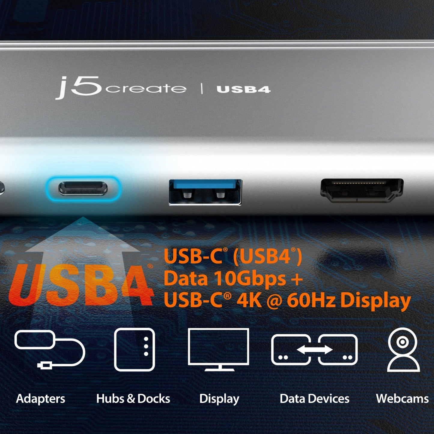 J5create USB4 Dual 4K Multi-Port Hub - JCD401