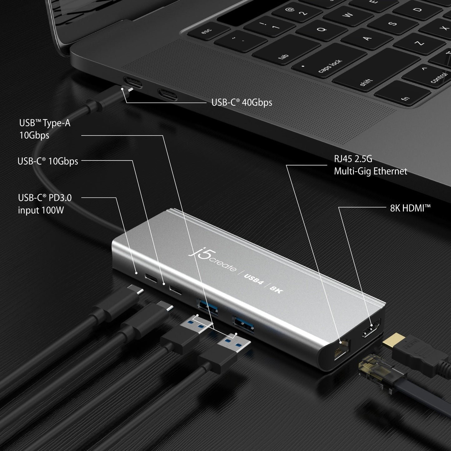 J5create USB4 8K Multi-Port Hub - JCD403